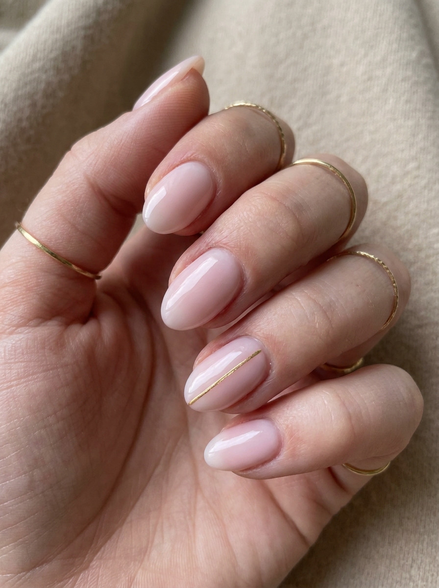Minimal Gold Line Clean Nails als Clean Nails Inspiration 2026